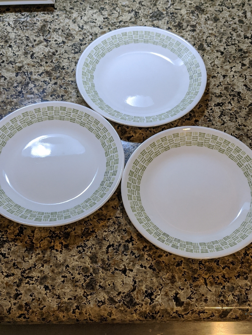 Corelle Basket Weave BREAD PLATES Set 3 MATCHING 6.3/4"